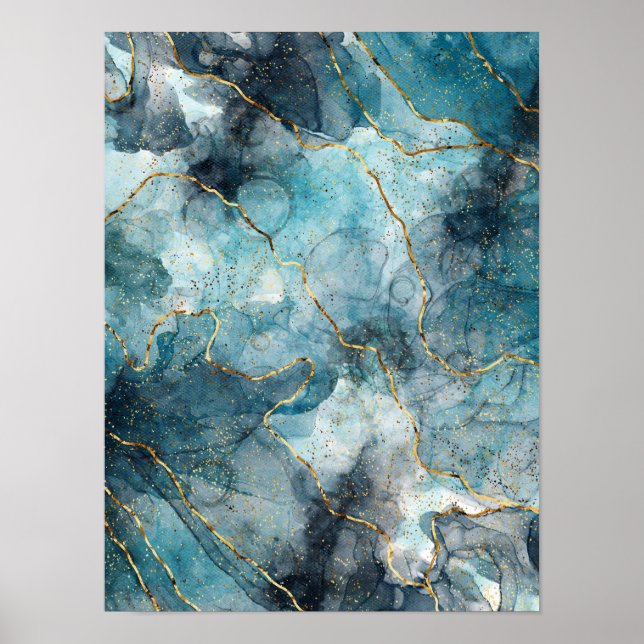 Blauer Alkoholtupfer Poster (Vorne)