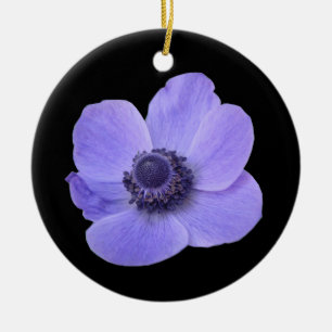 Blauer Anemone Keramik Ornament