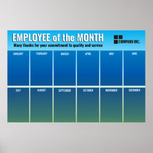 Blauer Angestellter des Month-Fotos Poster