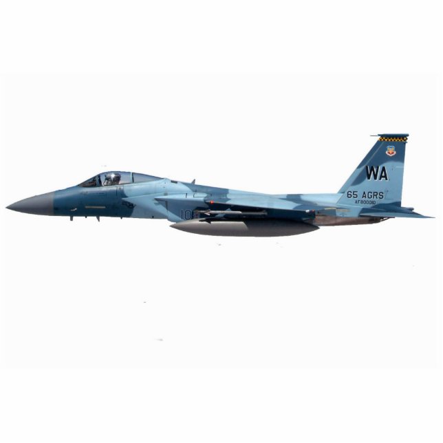 Blauer Angreifer F-15 Eagle Freistehende Fotoskulptur (Vorne)