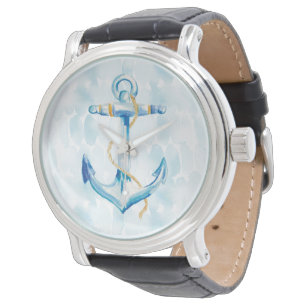 Blauer Anker Armbanduhr