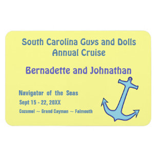 Blauer Anker auf gelber Stateroom Tür-Markierung Magnet