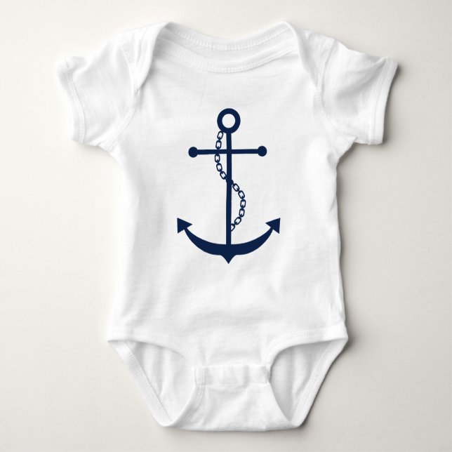 Blauer Anker Baby Strampler (Vorderseite)