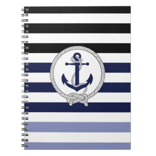 Blauer Anker der Nautischen Marine/Navy Knoten/sch Notizblock