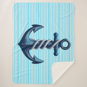 Blauer Anker mit blauen Wellen Sherpadecke