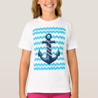 Blauer Anker mit blauen Wellen