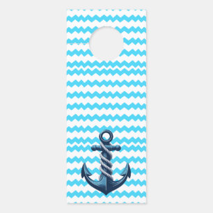 Blauer Anker mit blauen Wellen Türanhänger