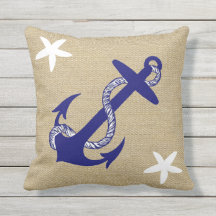 Blauer Anker-u. weiße Starfish-See"Leinwand "