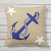 Blauer Anker-u. weiße Starfish-See"Leinwand "