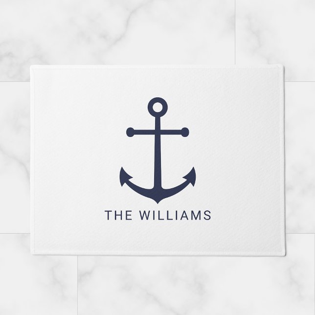 Blauer Anker und Individuelle Name der Nautischen  Fußmatte (Von Creator hochgeladen)
