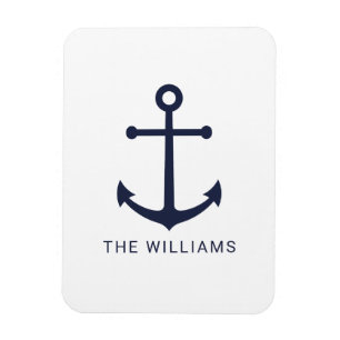 Blauer Anker und Individuelle Name der Nautischen  Magnet