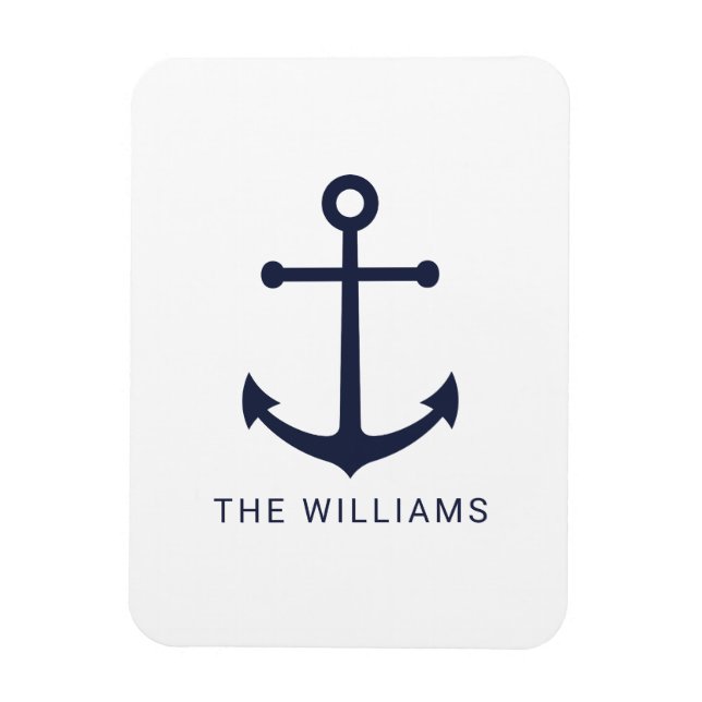 Blauer Anker und Individuelle Name der Nautischen  Magnet (Vertikal)