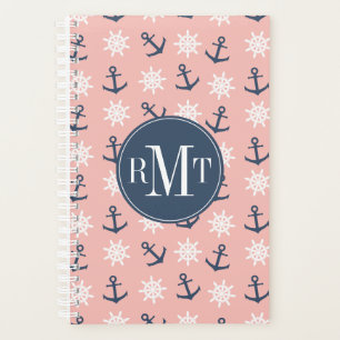 Blauer Anker und Radmuster der Koralleninsel Planer