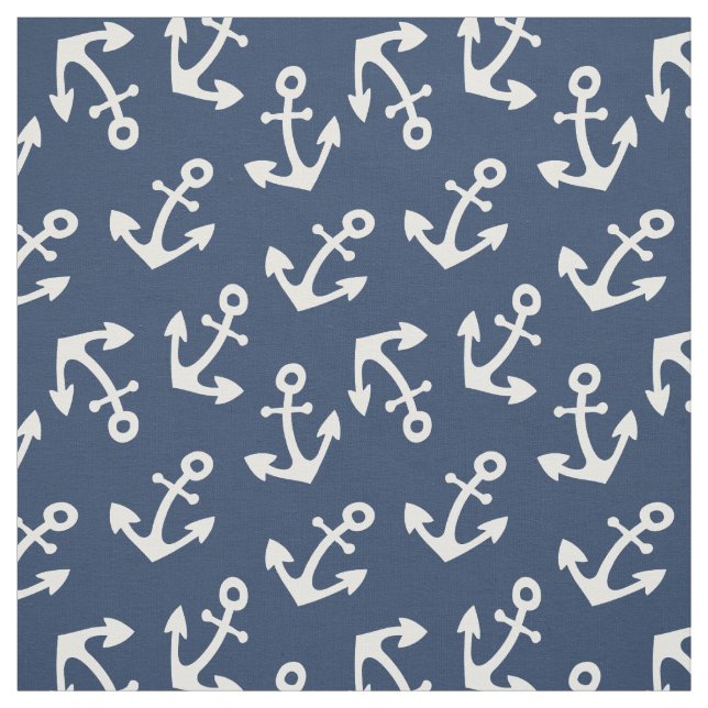 Blauer Ankerstoff der Marine durch den Hof Stoff (Muster)