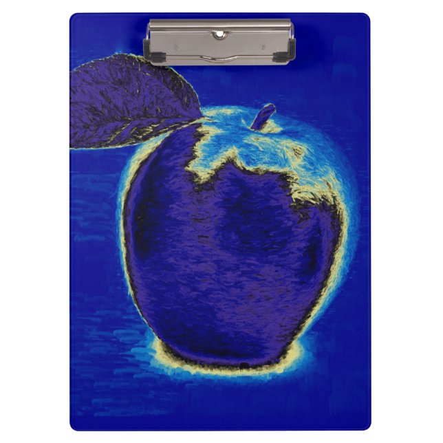 Blauer Apfelanstrich Klemmbrett (Vorderseite)