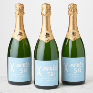 Blauer Après-Ski-Junggesellinnenabschied-Champagne