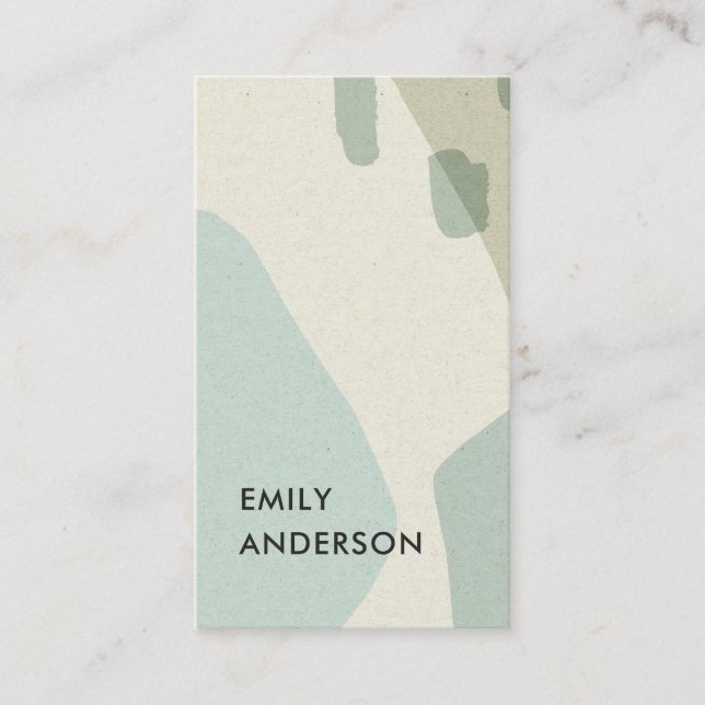 BLAUER AQUA MODERN RUSTIK ABSTRAKTE KÜNSTLERISCHE  VISITENKARTE (Vorderseite)