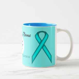 Blauer/Aquamariner Stnd Ribbon Tmpl von Kenneth Yo Zweifarbige Tasse