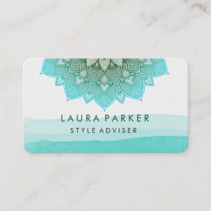 Blauer Aquamariner Wasserpark Lotus Visitenkarte