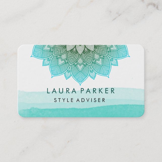 Blauer Aquamariner Wasserpark Lotus Visitenkarte (Vorderseite)