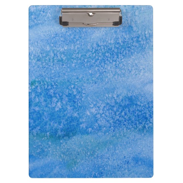 Blauer Aquarell-Hintergrund Klemmbrett (Vorderseite)