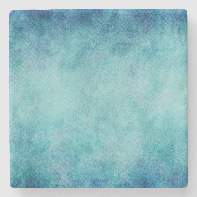 Blauer Aquarell-Türkis-Papier-Hintergrund Steinuntersetzer (Vorderseite)