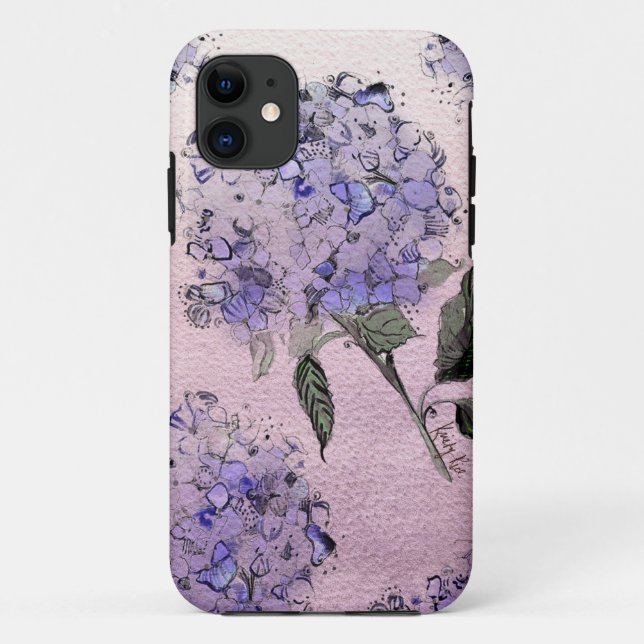 Blauer AquarellHydrangea iPhone Kasten Case-Mate iPhone Hülle (Rückseite)