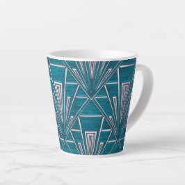 Blauer Art Deco Lattebecher Milchtasse