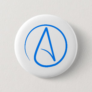 Blauer Atheist A Button
