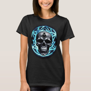 Blauer ätherischer Arkanskull der Dunkelheit T-Shirt