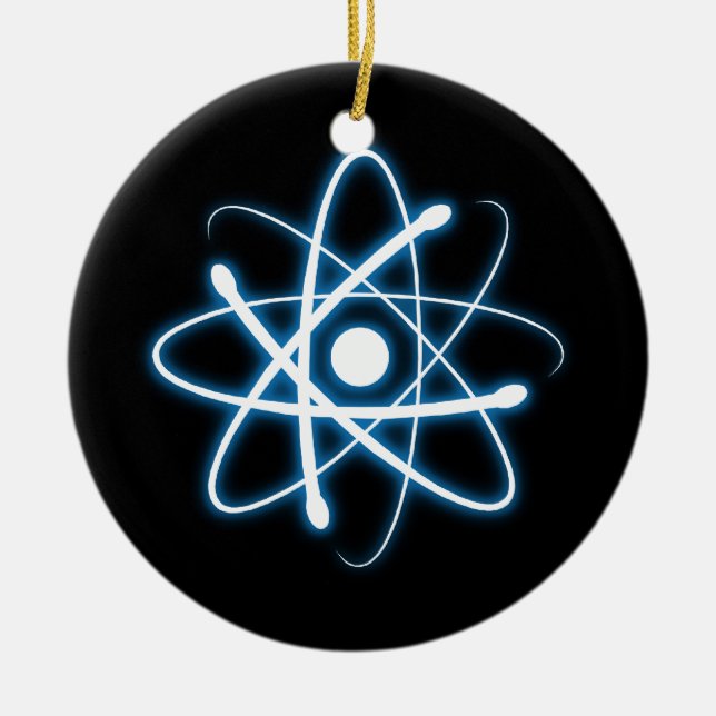 Blauer Atom | Geek Keramik Ornament (Vorne)