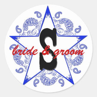 Blauer Aufkleber "S"-Western