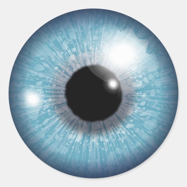 Blauer Augapfel Runder Aufkleber (Vorderseite)