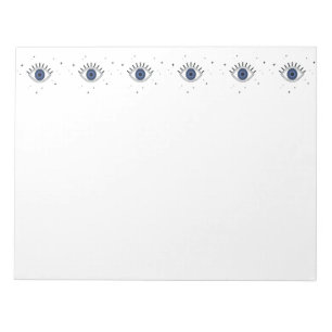 Blauer Augengrauer Schutz vor dem bösen Auge Notizblock