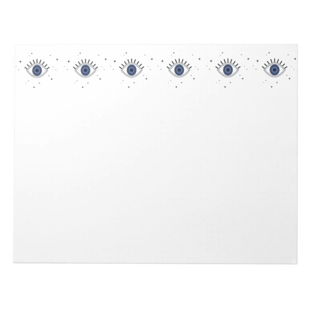 Blauer Augengrauer Schutz vor dem bösen Auge Notizblock (Vorderseite)