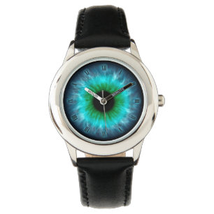 Blauer Augenlidschlag Armbanduhr