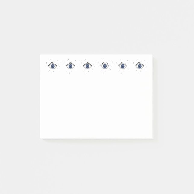 Blauer Augenschutz vor dem bösen Auge Post-it Klebezettel (Vorderseite)