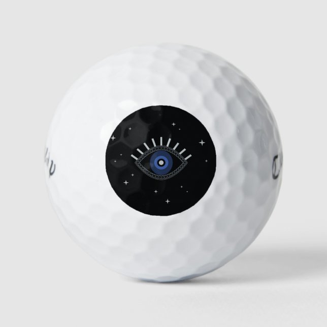 Blauer Augenschütze Talisman, böse Augen Golfball (Vorderseite)