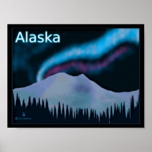 Blauer Aurora Poster