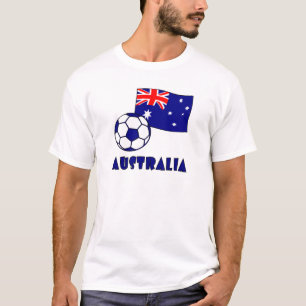 Blauer australischer Fußball und Flagge T-Shirt