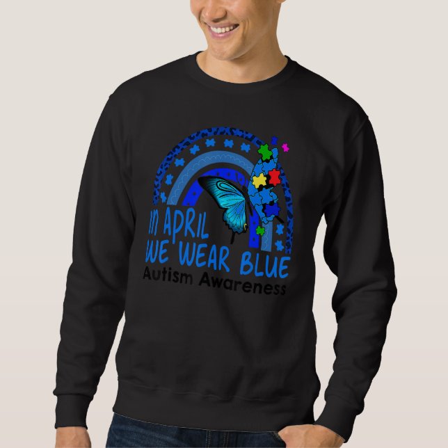 Blauer Autismus Bewusstsein Schmetterling Autism R Sweatshirt (Vorderseite)