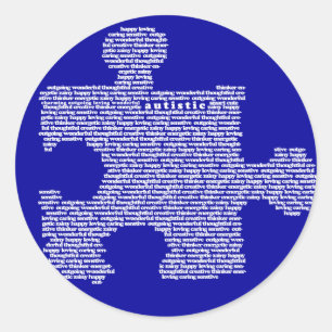 Blauer Autismus Puzzle Peice Runder Aufkleber