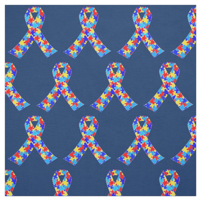 Blauer Autismus Sensibilisierungsband Stoff (Muster)