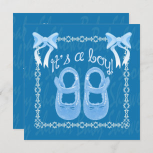 Blauer Baby Boy Duschvorhang individuell gestalten Einladung