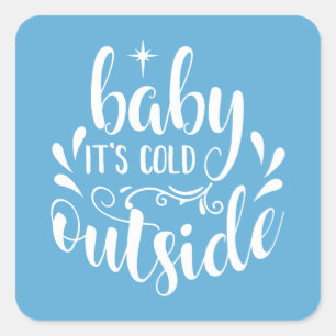 Blauer Baby, es ist kalt draußen Baby Shower/Sprin Quadratischer Aufkleber
