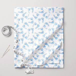 Blauer Baby-Fußabdruck-Muster Stoff
