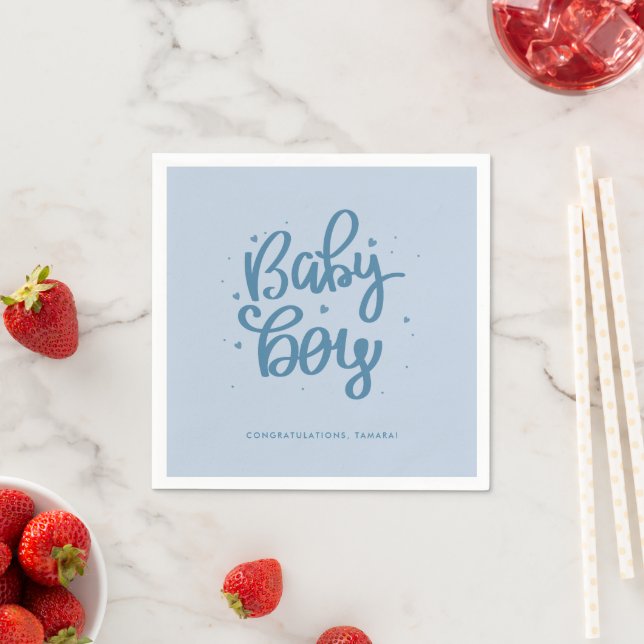 Blauer Baby-Junge-Baby-Shower  Serviette (Beispiel)