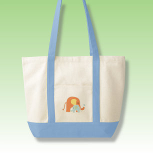 Blauer Baby-Jungen-Elefanten-Tote Tragetasche