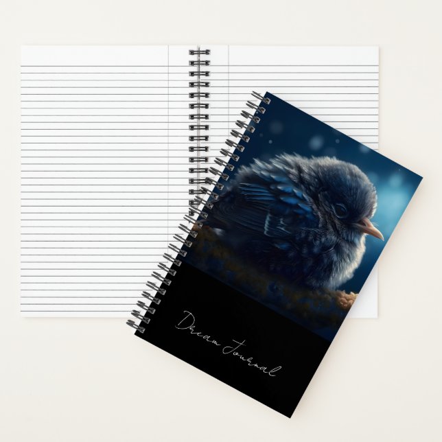 Blauer Baby Vogel Traumjournal Notizbuch (Innen)