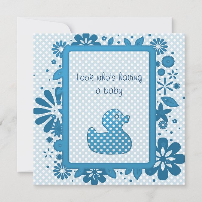 Blauer Babyduck Einladung (Vorderseite)
